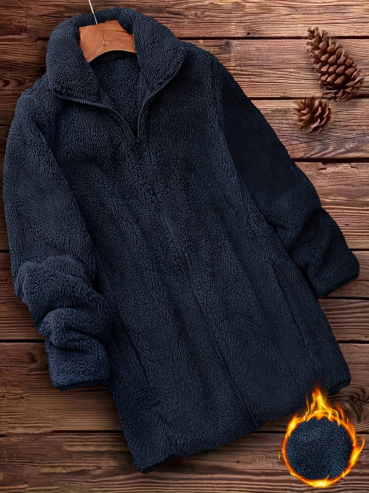 Levoire | Veste longue à manches longues chaude avec zip Bleu
