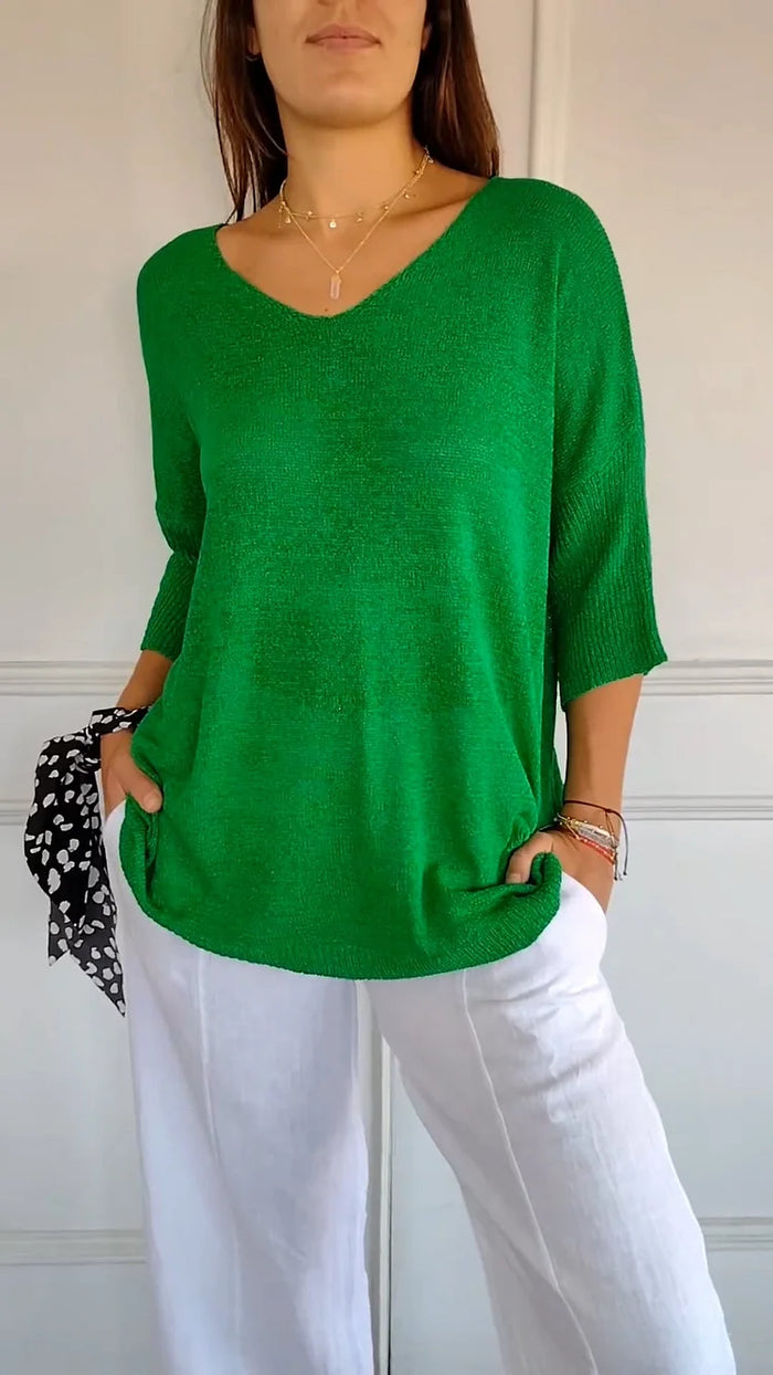 Levoire | Pull À Col En V Confortable Vert