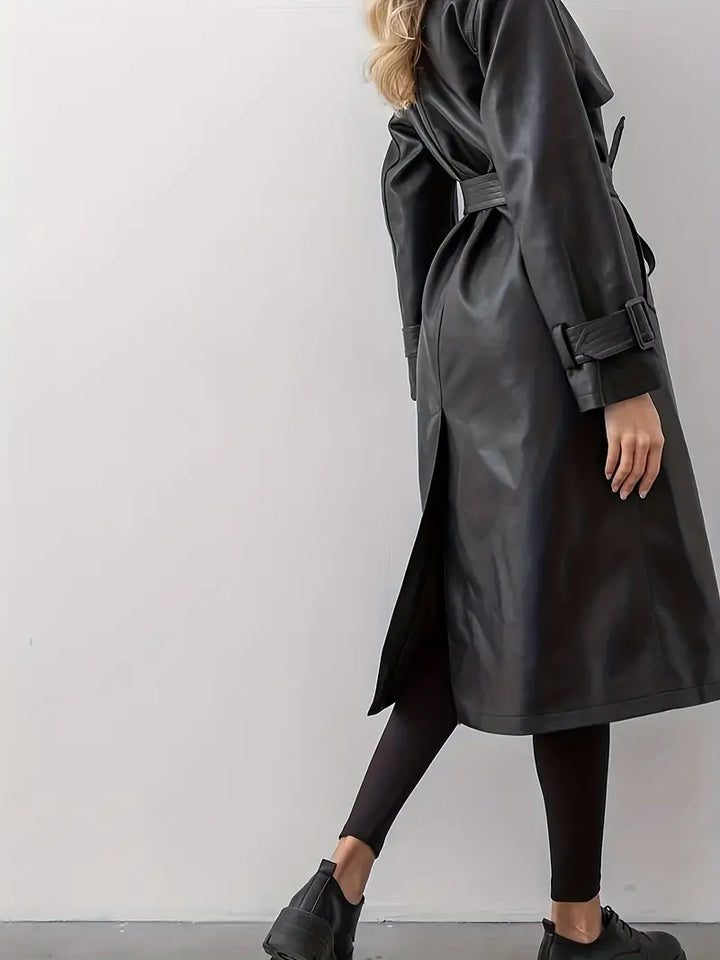 Levoire | Veste En Cuir Avec Ceinture Pour Femmes