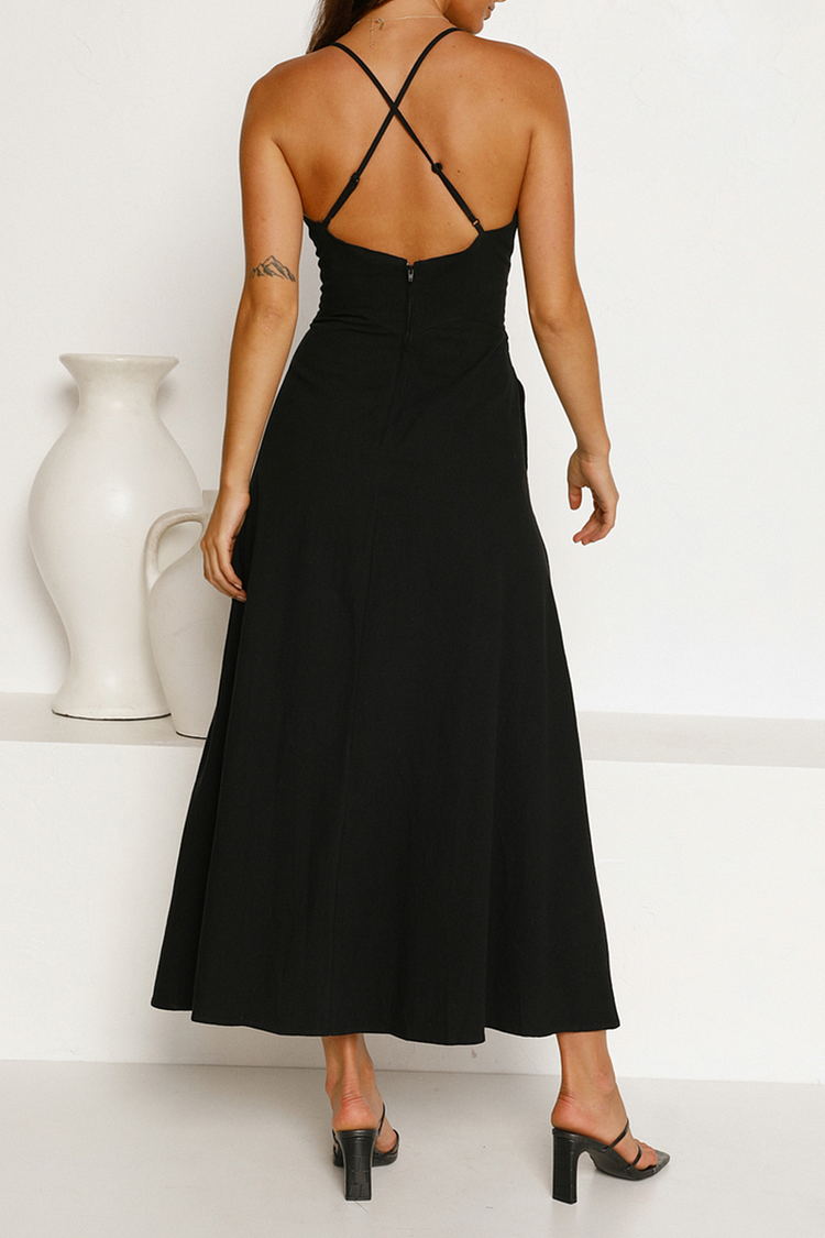Levoire | Robe longue dos ouvert avec décolleté en V