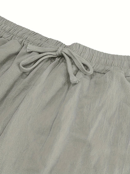 Levoire | Loisirs Coton Lin Pantalons Couleur Unie