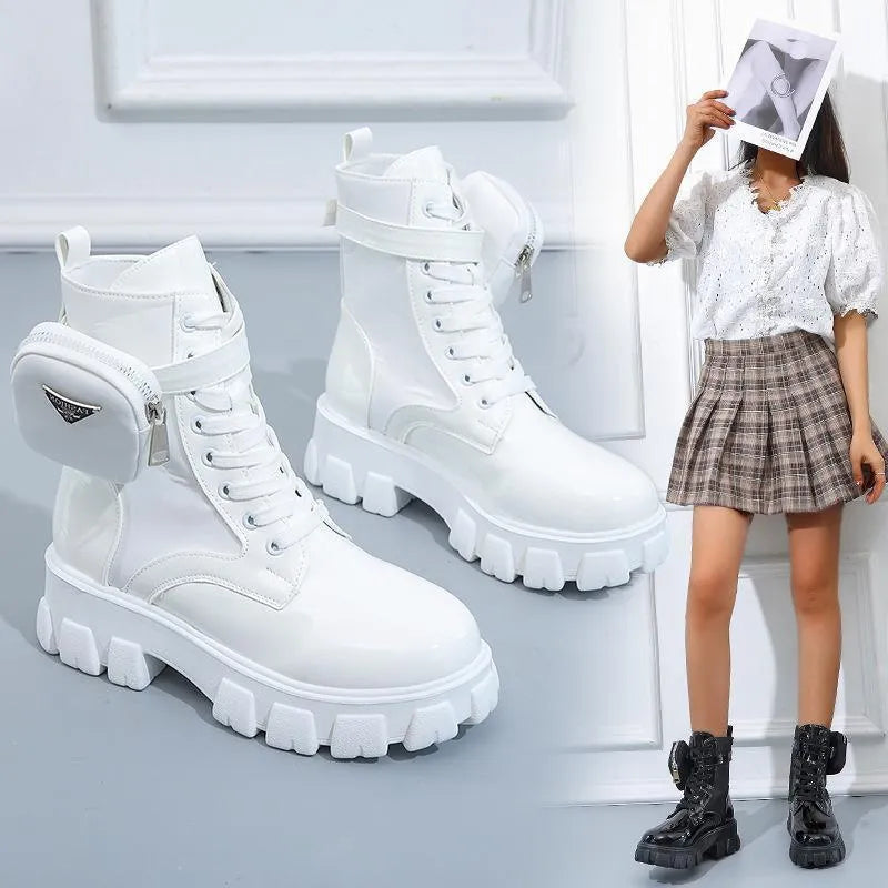 Levoire | Bottes avec plateforme au-dessus des mollets Blanc