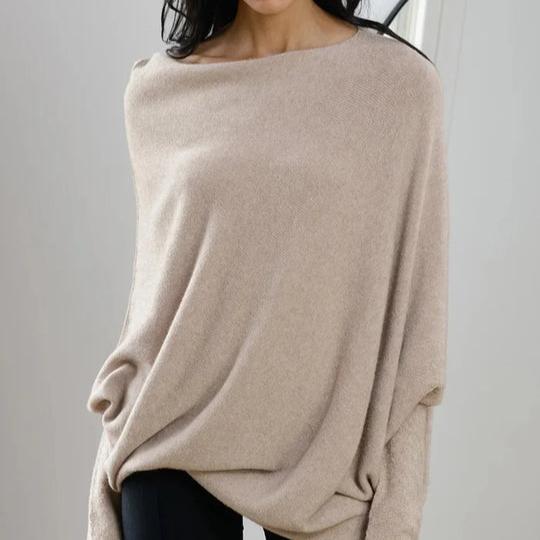 Levoire | Pull à col rond à manches longues surdimensionné Beige Yhdistetään Poitrine tout