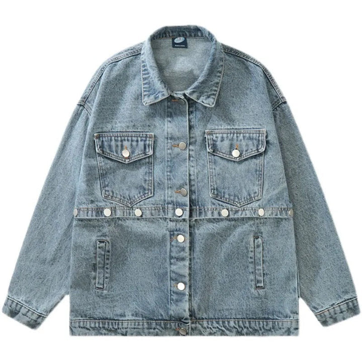 Levoire | Veste En Denim À Manches Longues Et À Capuche Amovible Avec Poches