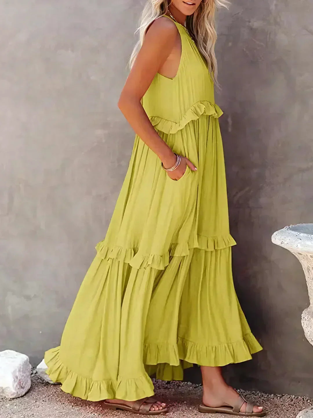 Levoire | Robe Maxi Volant À Bretelles