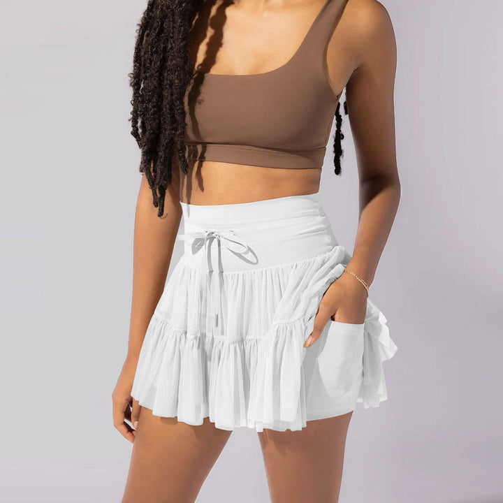 Levoire | Jupe Mini Taille Haute Avec Shorts De Sécurité Blanc