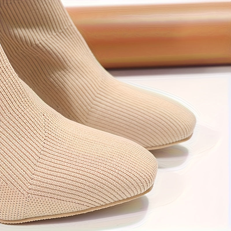 Levoire | Bottines À Semelle En Tricot Avec Tige Mi-Haute Et Talon Block