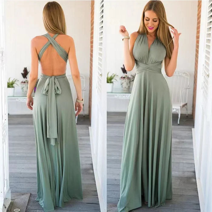 Levoire | Robe portefeuille à bretelles Vert de gris