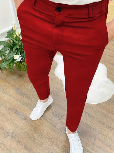 Levoire | Skinny Fit Pantalons Pour Hommes Avec Détails Zippés En Couleur Unie