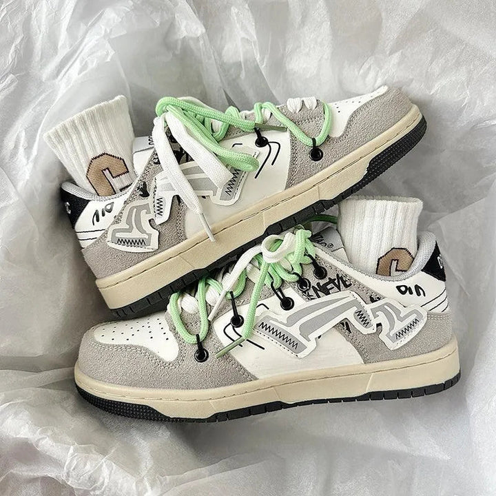Levoire | Baskets multicolores avec des détails uniques Gris