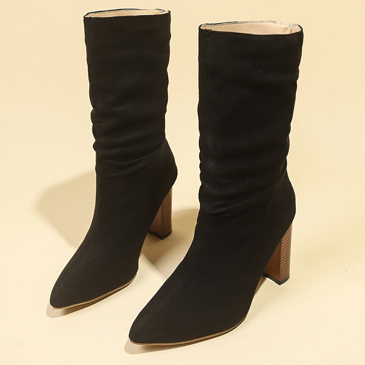 Levoire | Bottines Classiques À Talon Haut Jusqu'Au Milieu Du Genou