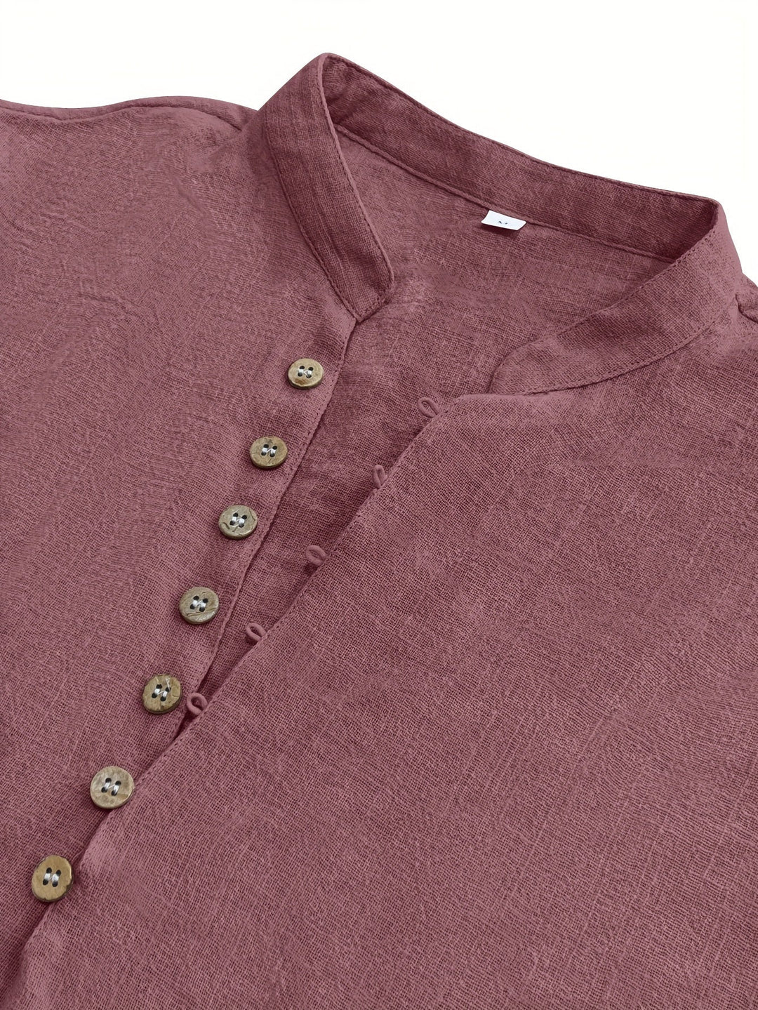 Levoire | T-Shirt Uni Hommes Col Henley Profond
