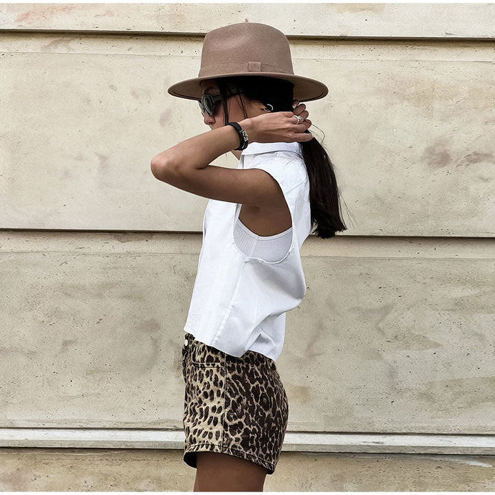 Levoire | Pantalon En Denim Imprimé Léopard