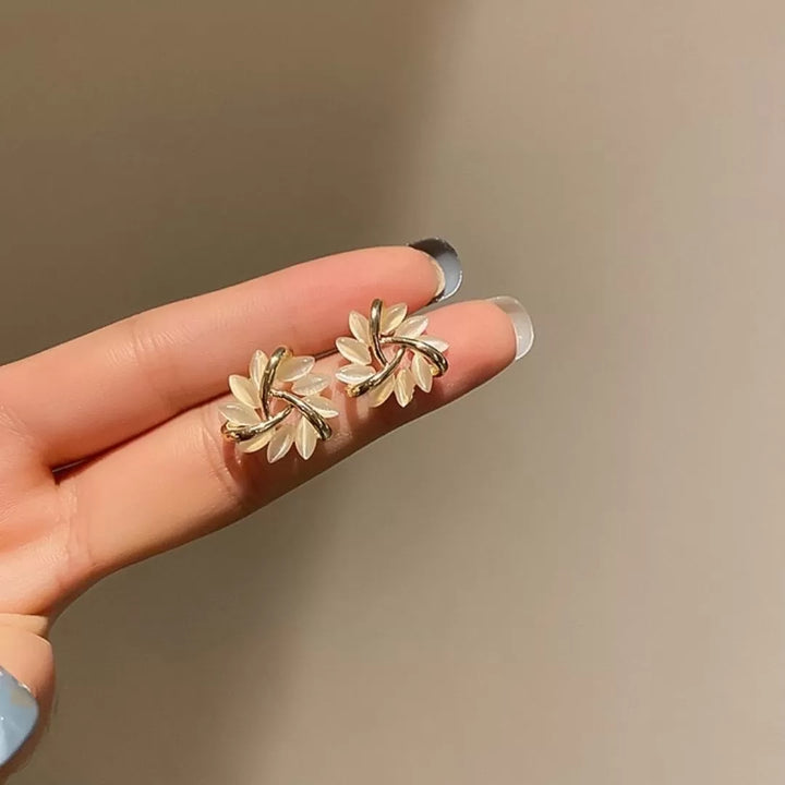 Levoire | Fleur Bouton Boucles D'Oreilles