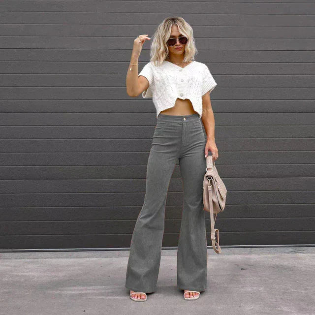 Levoire | Pantalon Évasé Confortable Et Élégant Gris