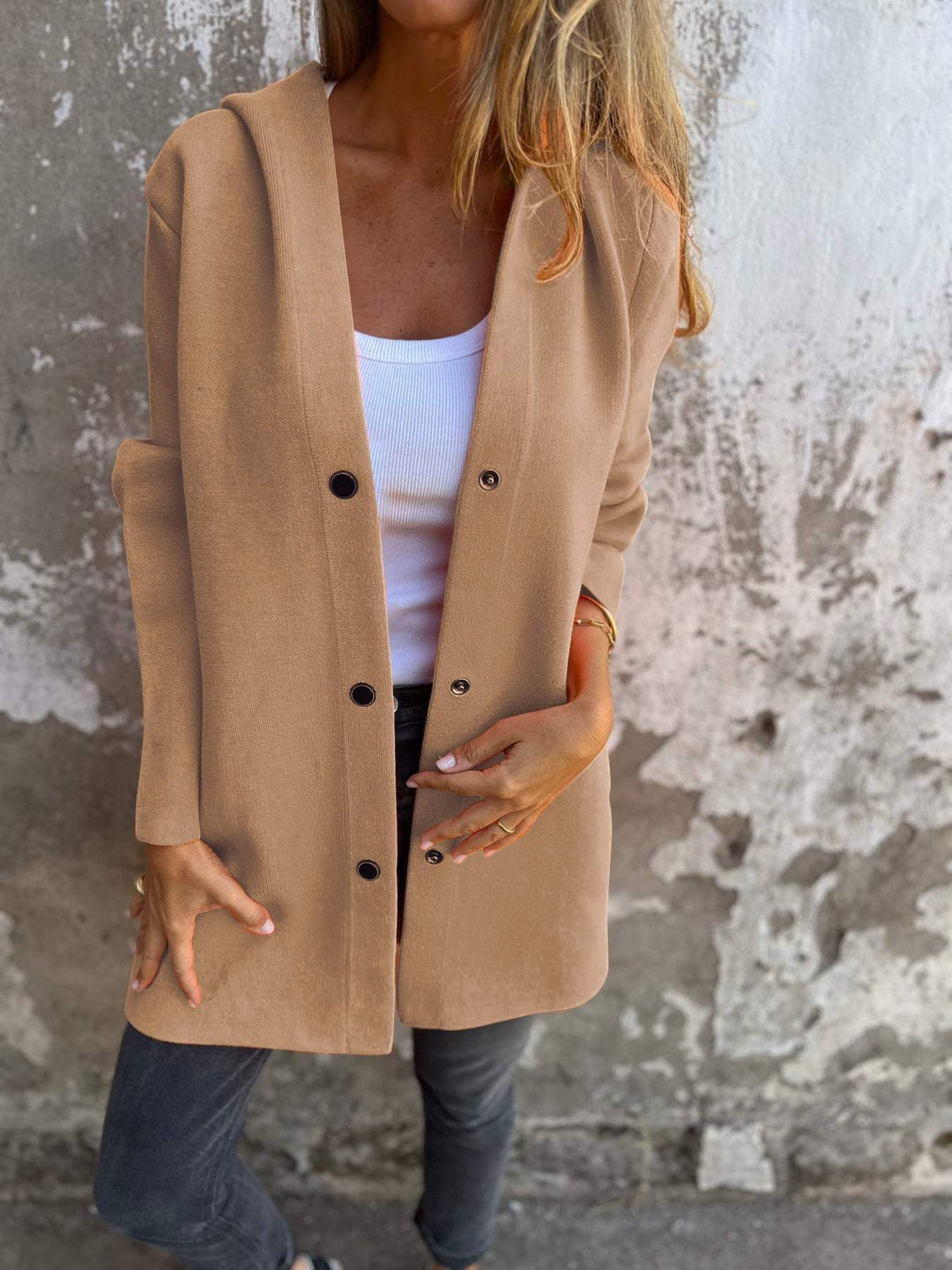 Levoire | Élégance Manteau À Capuche Khaki