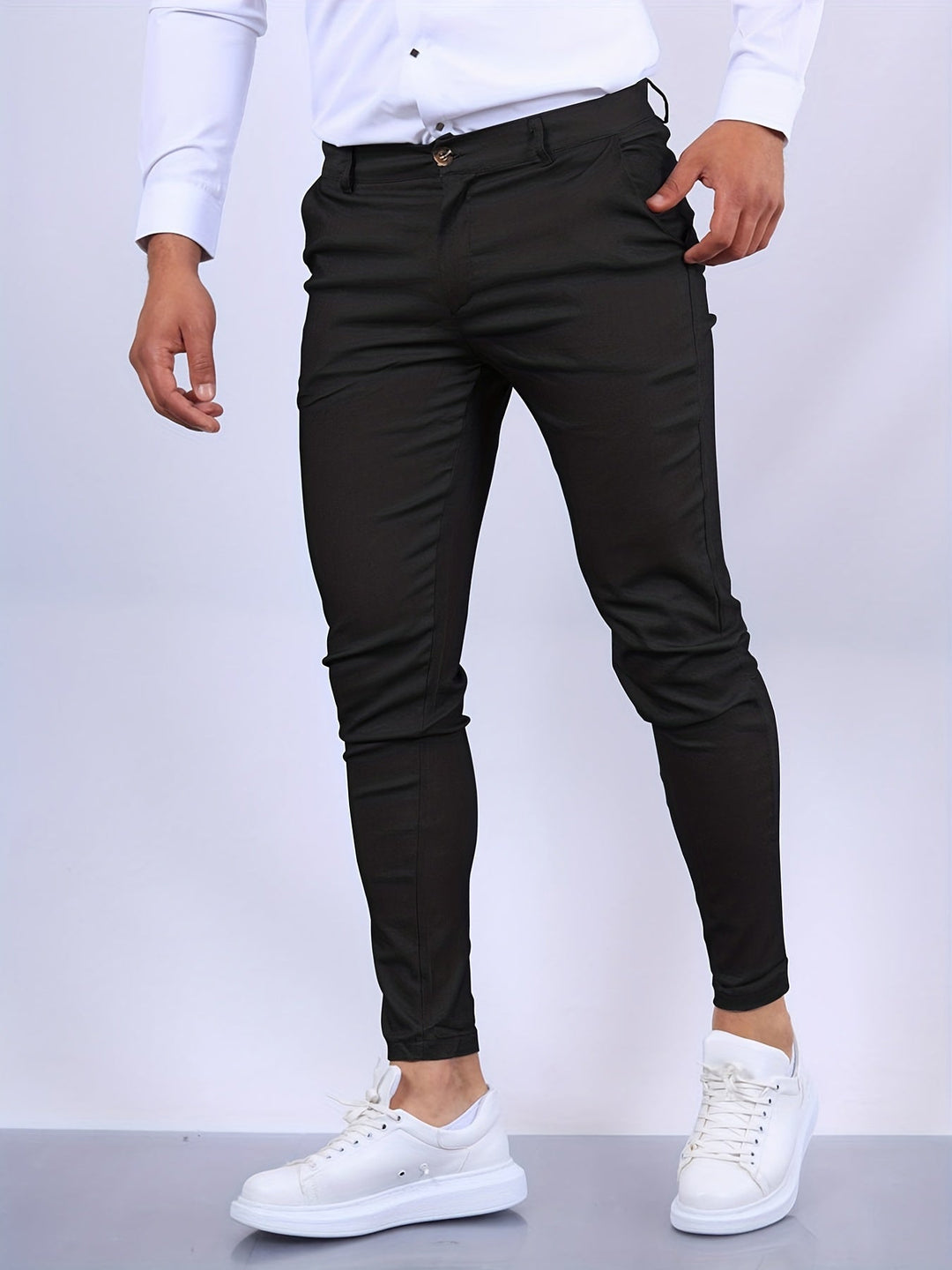 Levoire | Pantalon Chino Slim Fit Blanc Blume Noir
