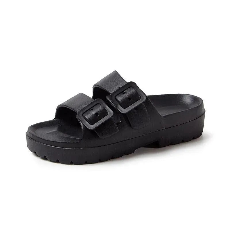 Levoire | Chaussures élégantes à double boucle - Confort et style pour l'été ! Noir
