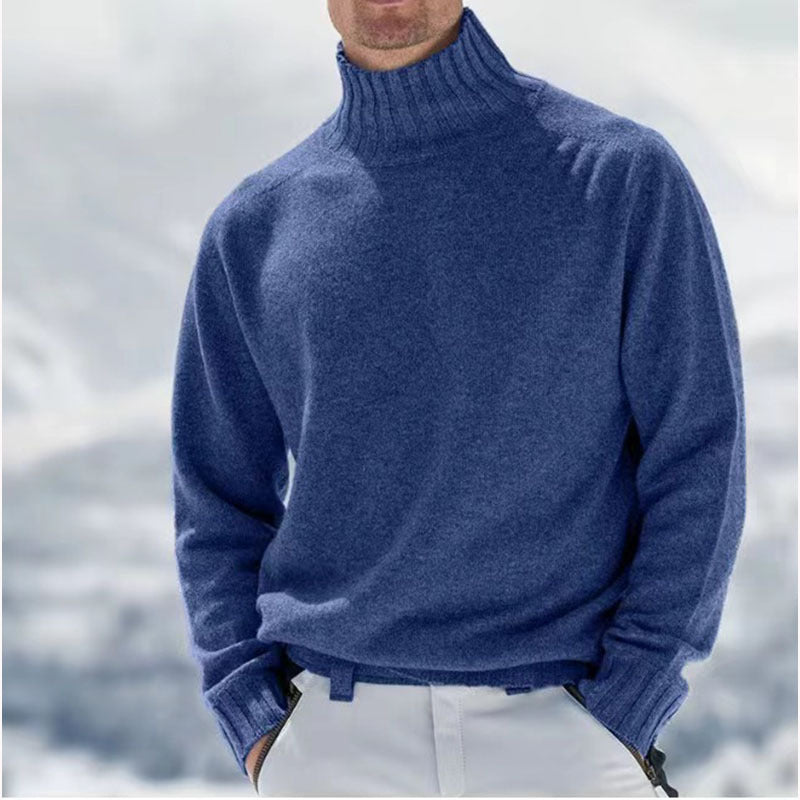 Levoire | Chaud Pull Longue Manche Haut Col Bleu