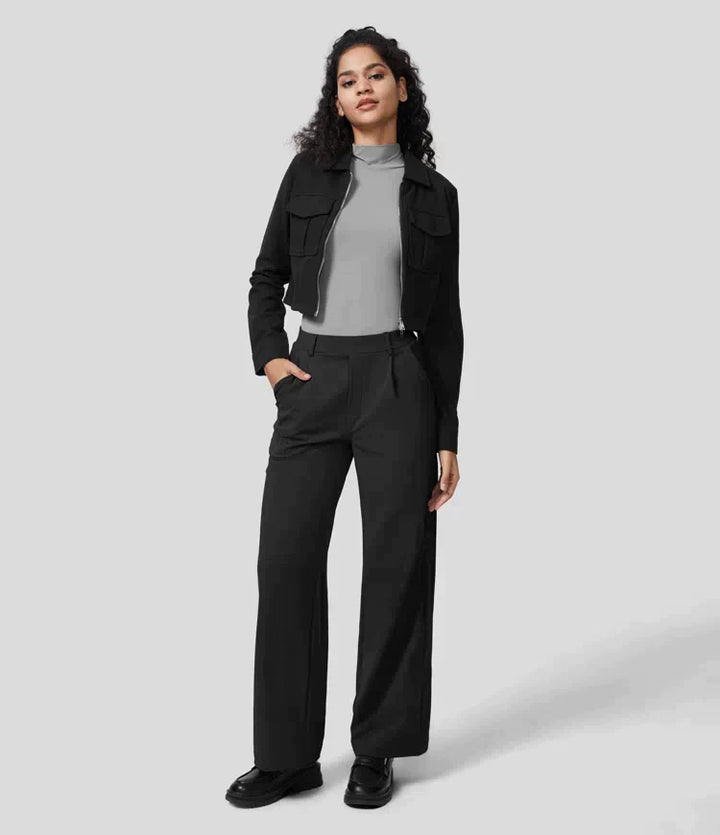 Levoire | Pantalon Palazzo Évasé Taille Haute Pour Femmes