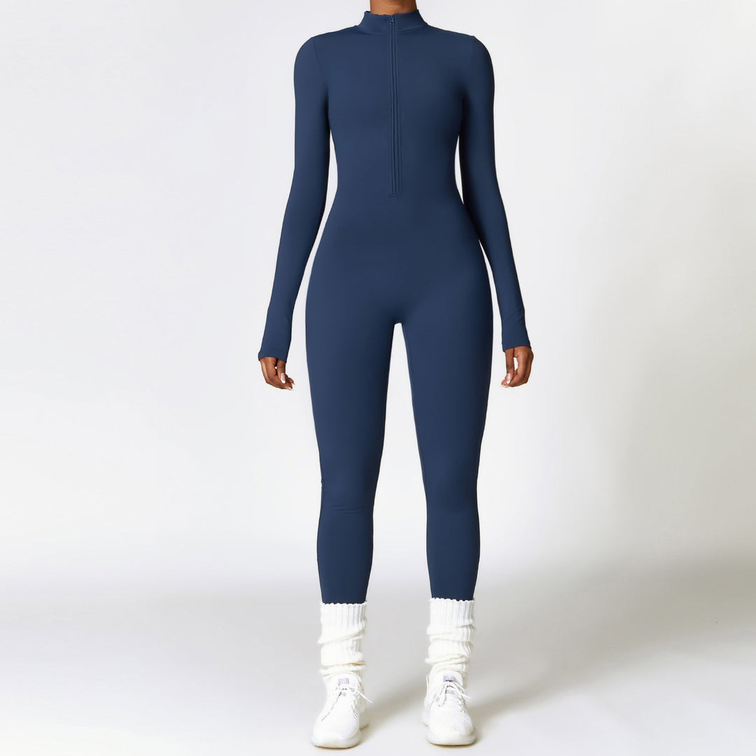 Levoire | Polaire Doublée Yoga Public Manches Longues Chaud Badge Bleu