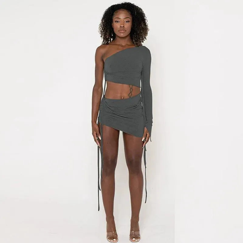 Levoire | Robe avec bouton sur le côté en haut Gris foncé