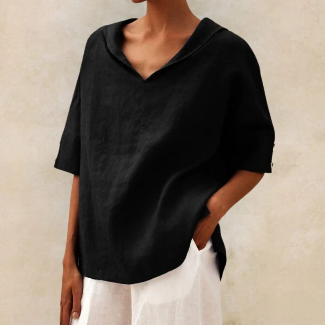 Levoire | Chemise À Manches Courtes Pour - Femmes - Coupe Ample Noir