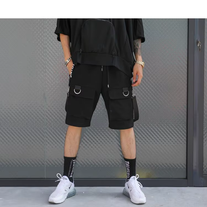 Levoire | Shorts Cargo Noirs Avec Détails Pratiques