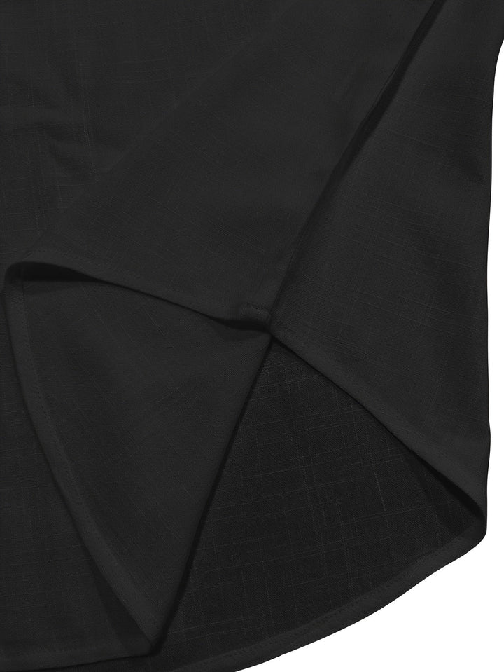 Levoire | T-Shirt Uni Hommes Col Henley Profond