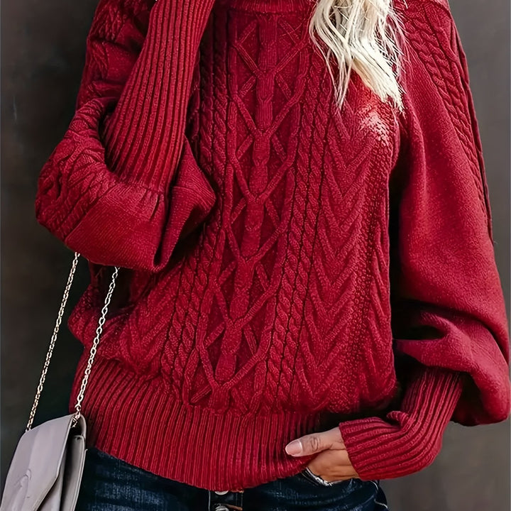 Levoire | Pull Encolure Haute Tricoté Avec Des Épaules Tombantes