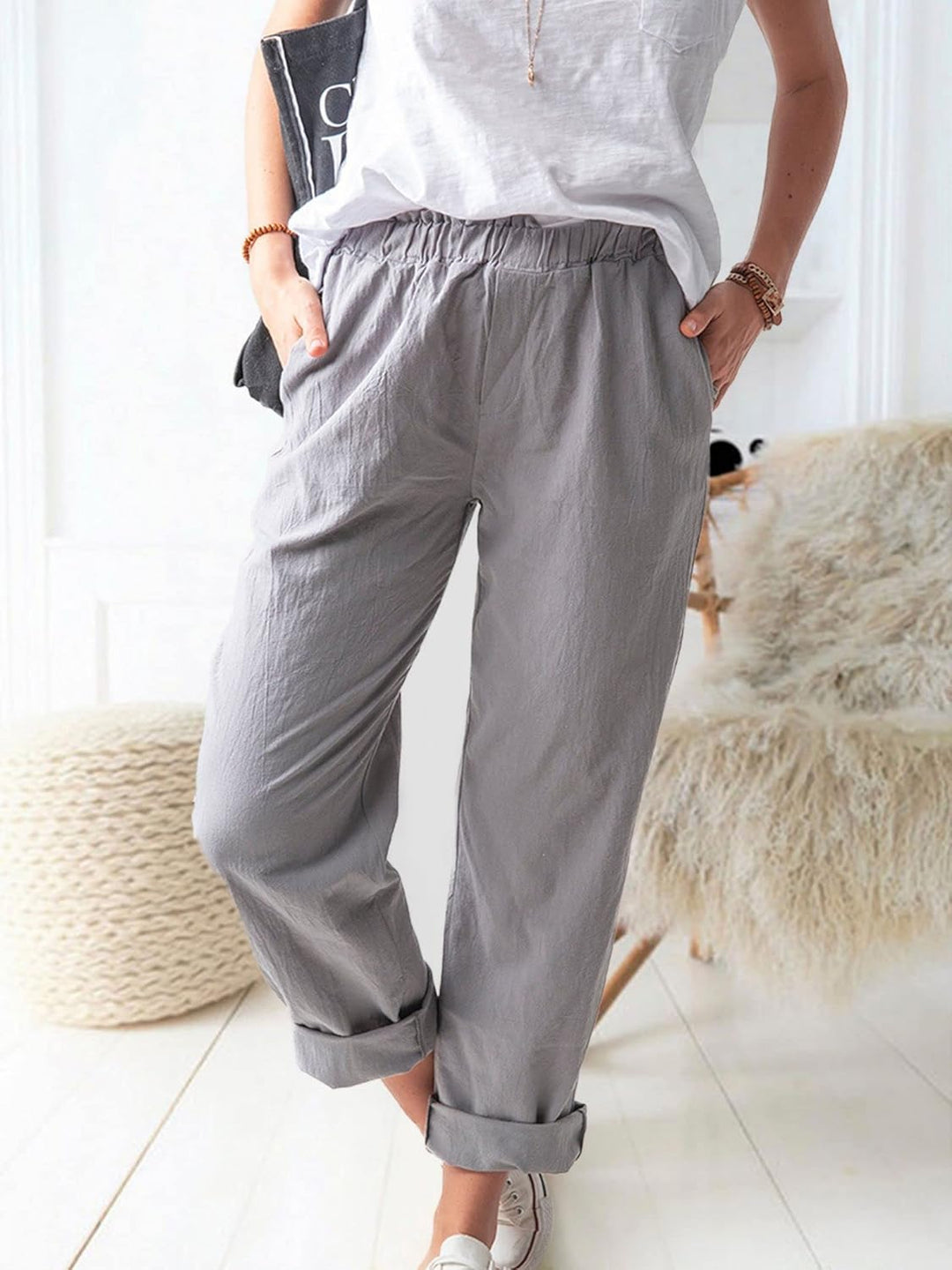 Levoire | Style Sans Effort Pantalons Gris (Épuisé)