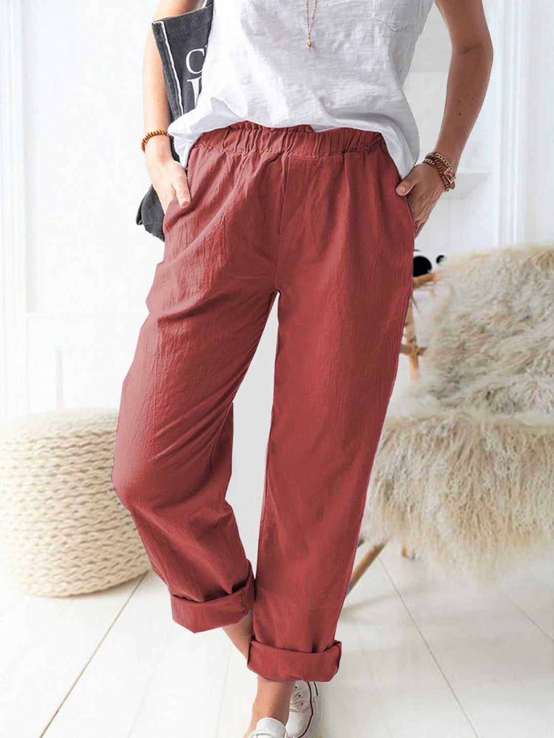 Levoire | Style Sans Effort Pantalons Rouge (Quasi épuisé)