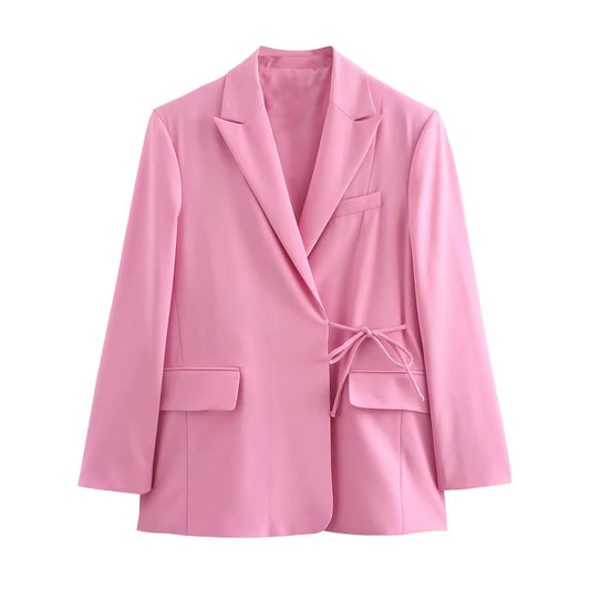 Levoire | Blazer Enveloppant Élégant Rose