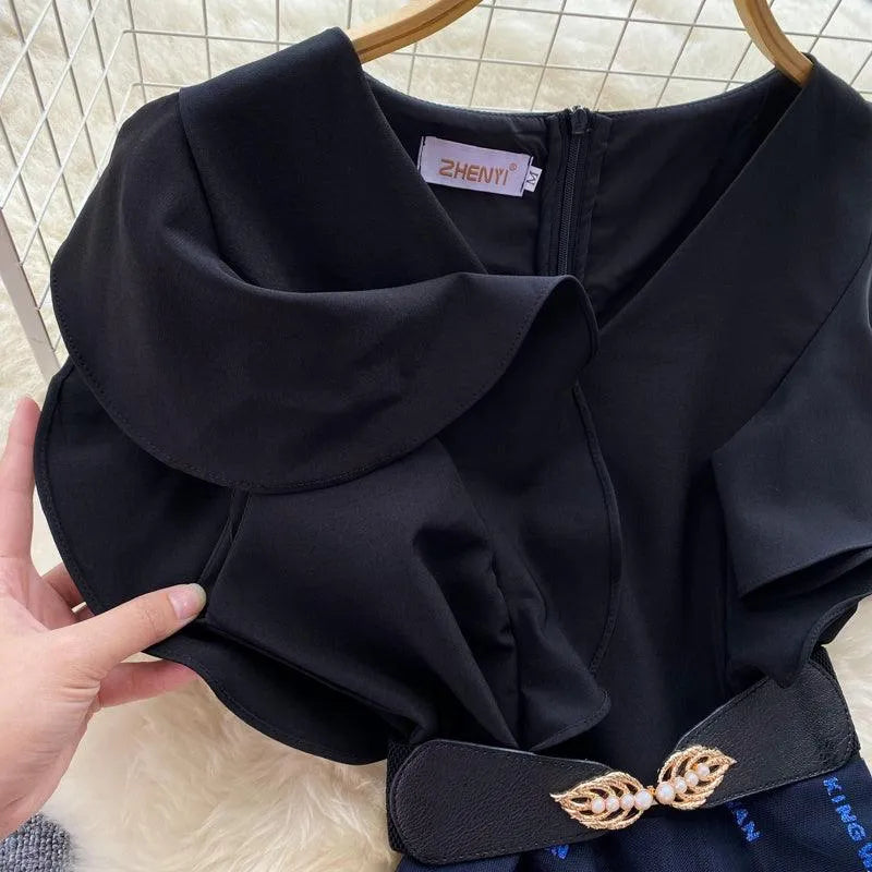 Levoire | Robe femme avec décolleté en V en couleur contrastante