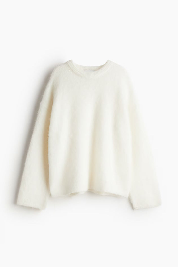 Levoire | Pull Col Rond En Mohair Crème