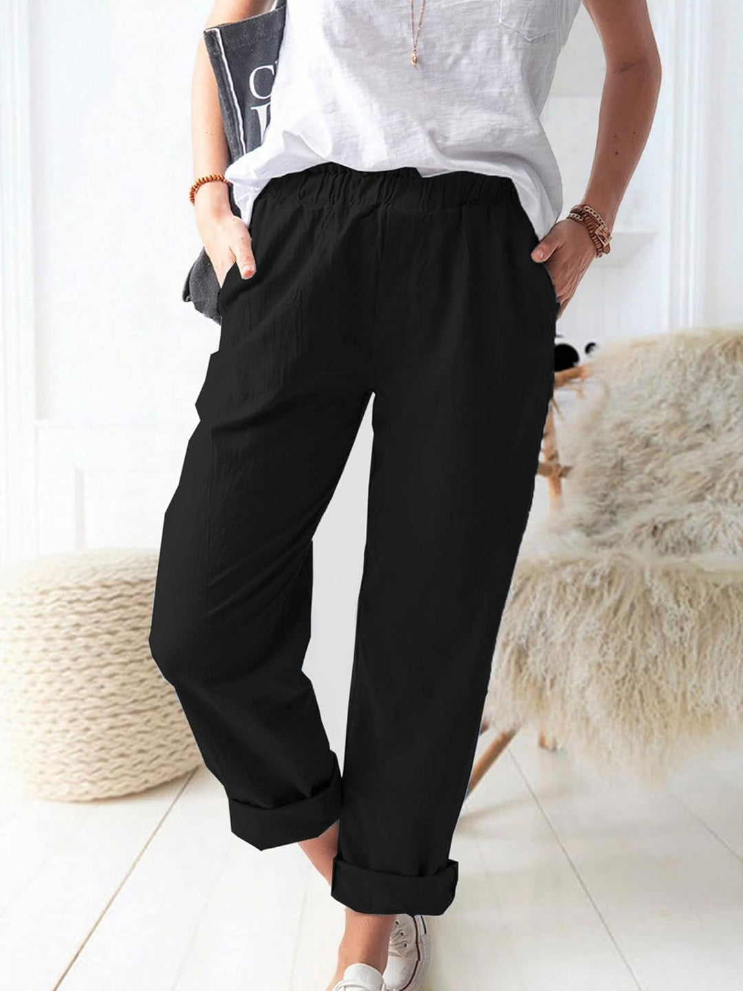 Levoire | Style Sans Effort Pantalons Noir (Presque épuisé)