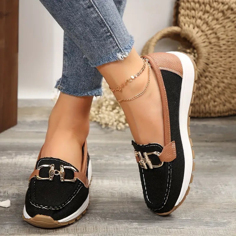 Levoire | Rento Slip On Tennis Avec Détails En Chaîne Pour Femmes Noir