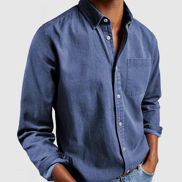 Levoire | Chemise Pour Hommes Sans Repassage Avec Coupe Slim Moderne Bleu clair