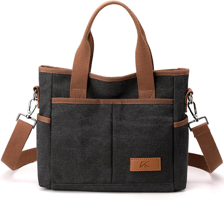 Levoire | Sac Bandoulière En Toile Pratique Avec Des Compartiments Spacieux Noir