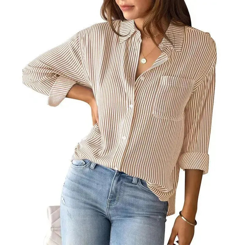 Levoire | Chemise rayée pour femmes Khaki