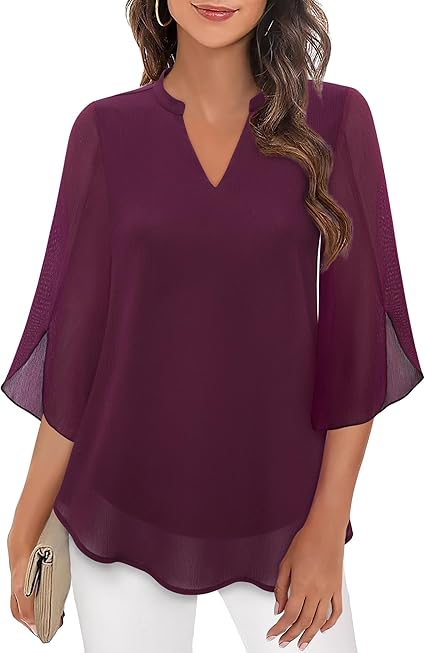 Levoire | Blouse Superposée Chic Bourgogne rouge (presque épuisé)