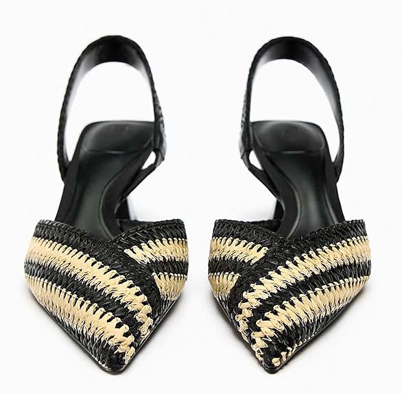Levoire | Élégant Tressé Chaussures De Bureau Slingback Talons