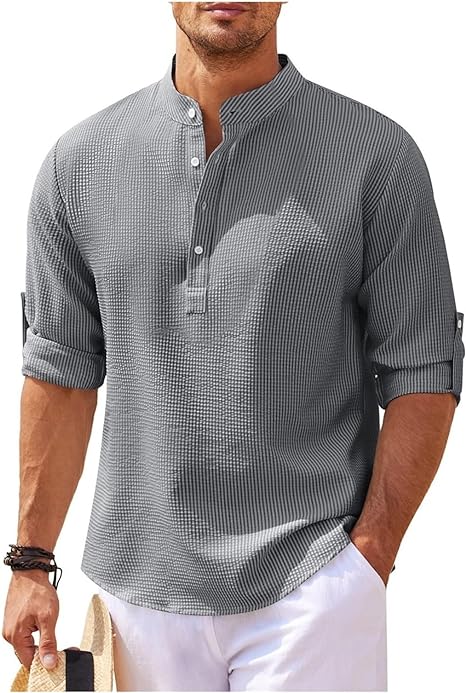 Levoire | Chemise Élégante À Col Montant Grau