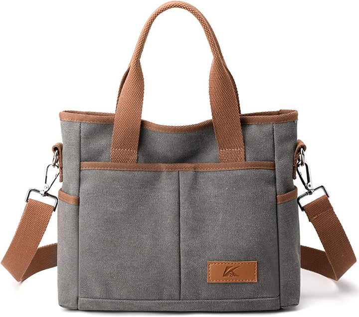 Levoire | Sac Bandoulière En Toile Pratique Avec Des Compartiments Spacieux Gris
