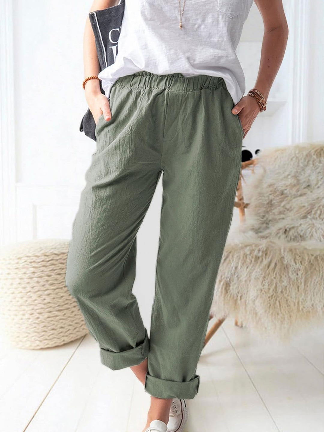 Levoire | Style Sans Effort Pantalons Armeijan vert