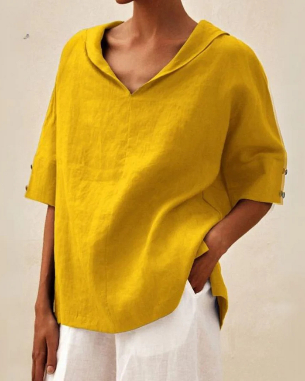 Levoire | Blouse en lin légère pour le printemps et l'été Jaune
