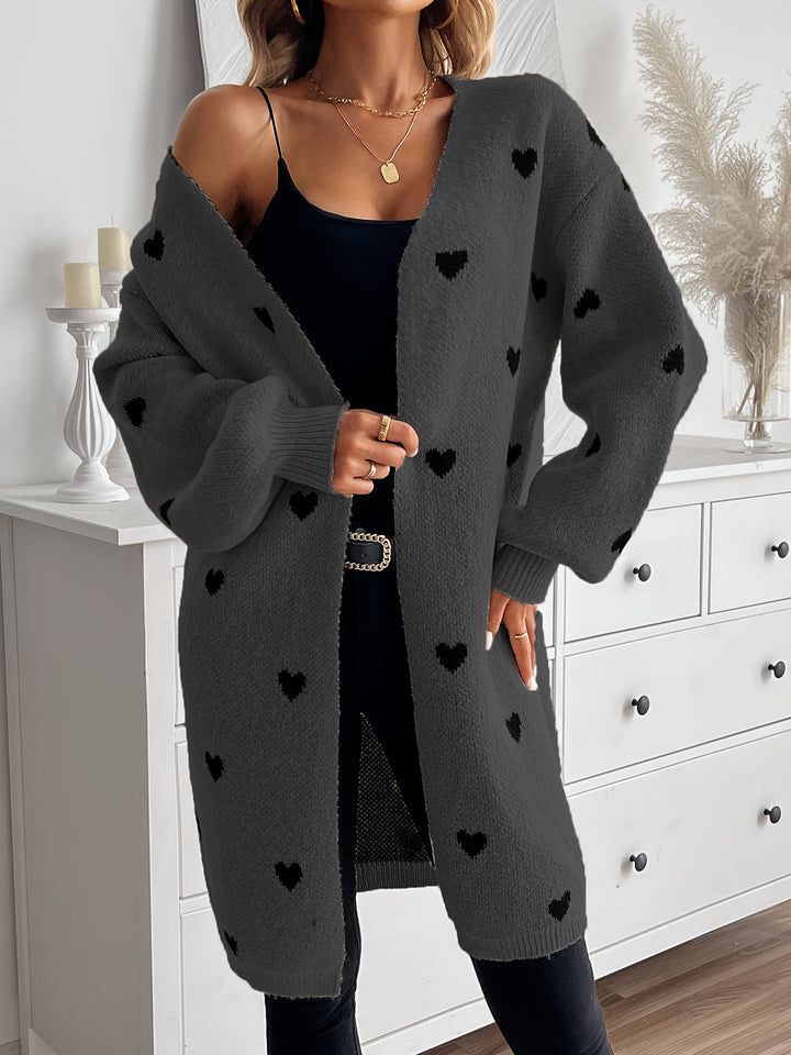 Levoire | Rennot Prestige Shirt Heart Pattern Long Cardigan Gris