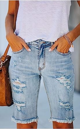 Levoire | Jean Shorts Déchirés Bleu clair