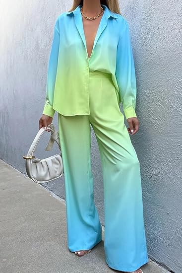 Levoire | Ensemble De Chemise Détachable Et Pantalon Dégradé Vert