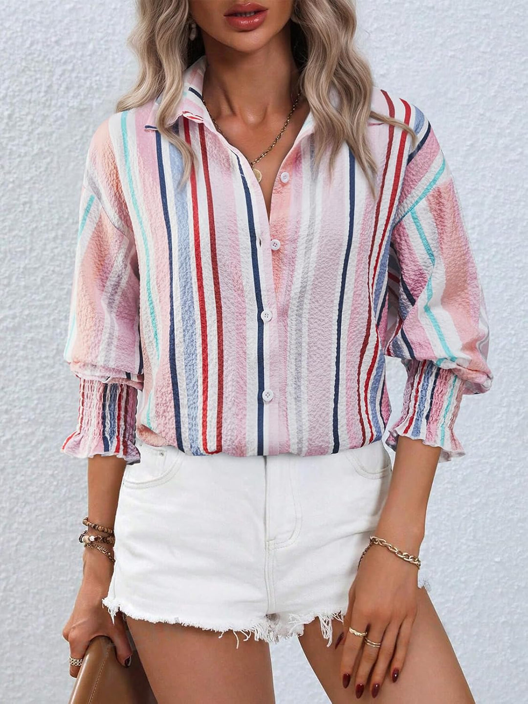 Levoire | Chemise Rayée À Boutons Pour Femmes